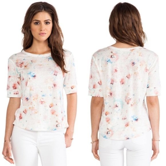 Rebecca Taylor Tops - Rebecca Taylor Poppy Blossom Linen Tee Large